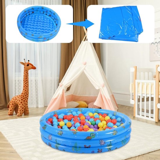 Opblaasbaar kinderbadje 100 x 35 cm - Rond babyzwembad voor buiten — afbeelding 3