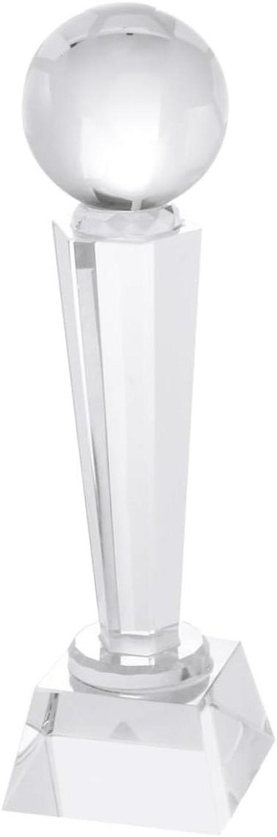 Voetbal Trofee - Beker Prijs - Wedstrijd Winnaars - Kristallen Ontwerp - 24 cm - Transparant