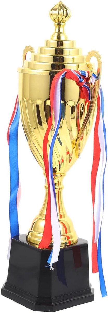 Sport Trofee - Beker Prijs - Wedstrijd Beloning - Duurzaam Metaal - 32.5 cm Hoog - Goudkleurig