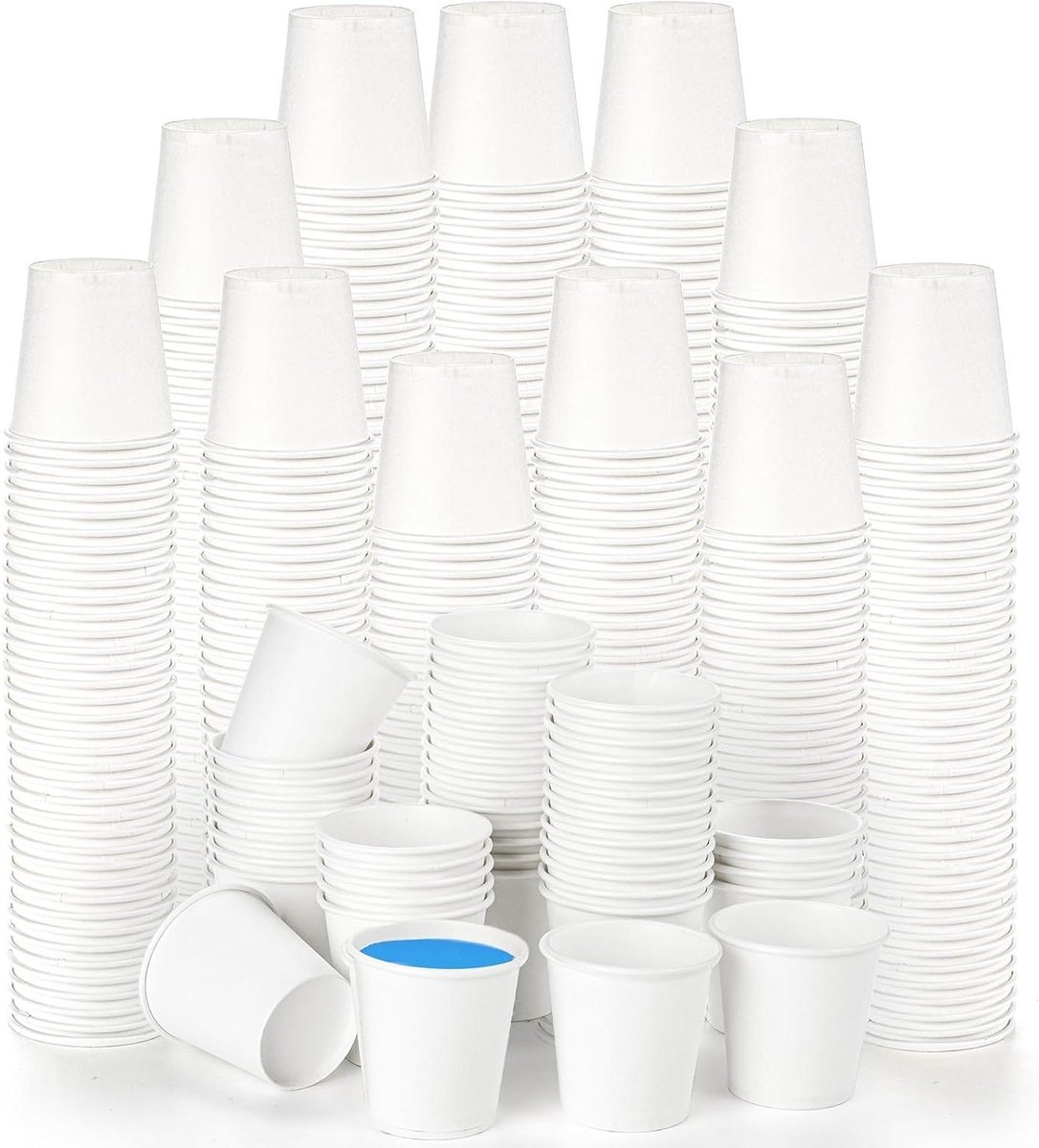 Mini papieren bekers - Kleine wegwerpbekers - Snelle drankjes serveren - Rolrand voor stevigheid - 1000 stuks 57 ml - Wit