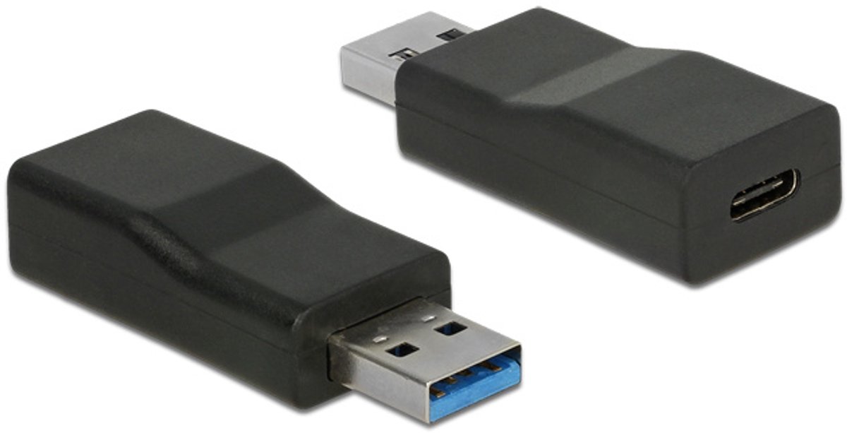 Omvormer USB 3.2 Gen 2 Type-A mannelijk naar USB Type-C Vrouw actief zwart