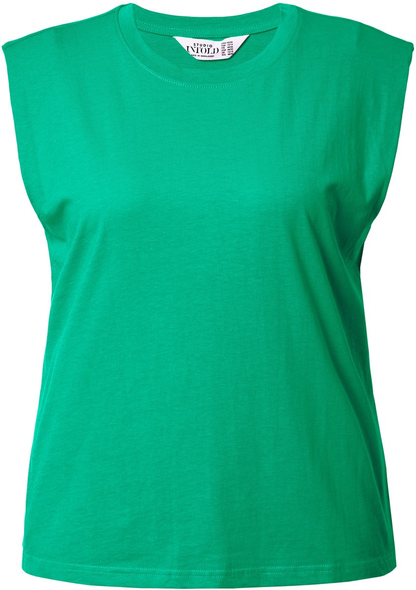 Studio Untold - Dames - T-shirt oversized schoudervulling - Smaragdgroen - Maat 42+