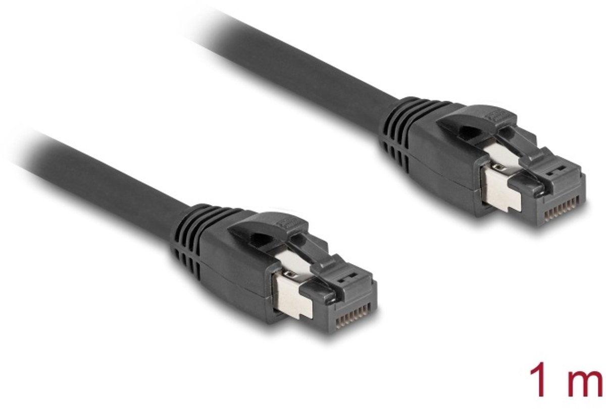 RJ45 Netzwerkkabel Cat.8.1 S/FTP 1 m bis 40 Gbps schwarz - Network - CAT 8