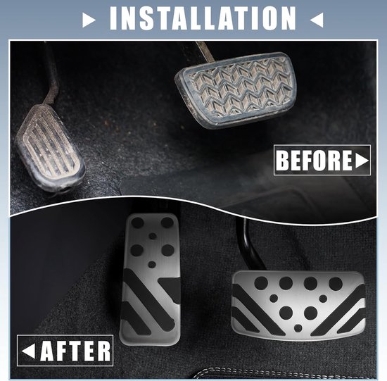 Antislip Pedaal Covers - Auto Pedaal Set - Veilig Rijden - Niet-Markerende Montage - 1 cm - Zilver — afbeelding 4