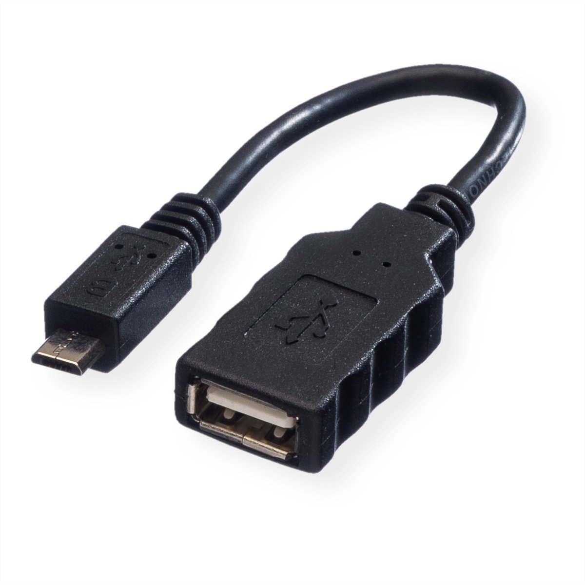 ROLINE USB 2.0 Kabel, USB A Female - Micro USB B Male, OTG 0,15 m