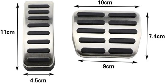 Pedaalhoezen Auto - Pedalen Set - Verbeterde Rijervaring - Antislip Oppervlak - 2 Stuks - Zilver — afbeelding 3