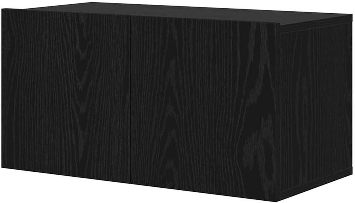 Wandkast Tv - Media Meubel - Organisatie Woonkamer - Zwevend Design - 60 x 30 x 30 cm - Zwart