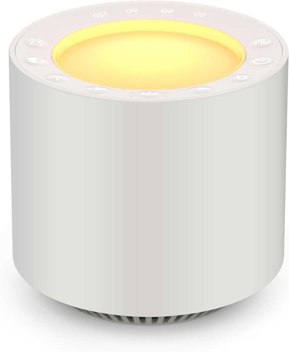 Slaapgeluid Machine - Witte Ruis Apparaat - Rustgevende Slaap - 38 Geluiden & Rood Licht - 8 x 8.5 cm