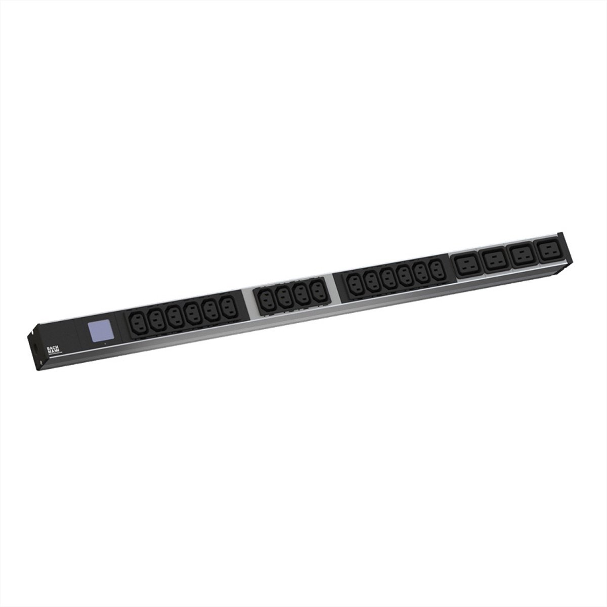 BACHMANN BN0500 19 PDU 1HE 16xC13 4xC19, vermogensmeting, aansluiting CEE 16A, blauw