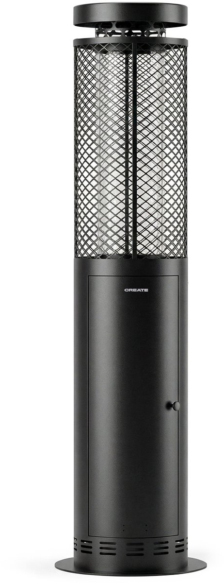 CREATE - Rookvrije buitenskachel op pellets 17,5 kW - Zwart - Zonder powerbank - FIRE ROUND PELLET HEATER