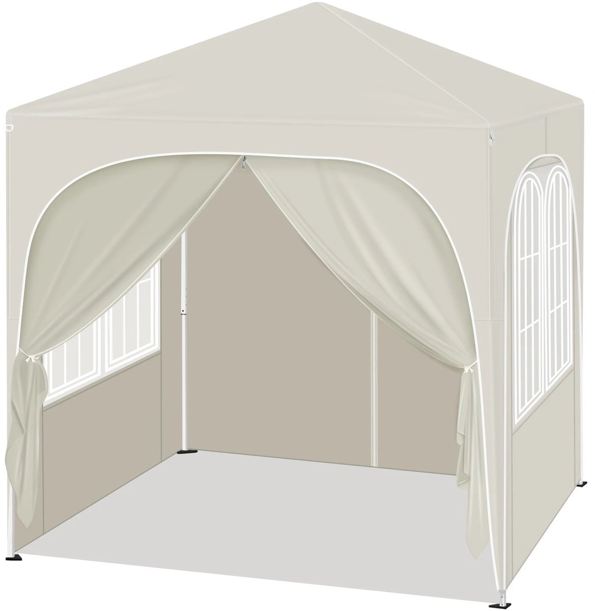 Cellista Partytent 2x2m - Opvouwbare Tuinluifel - Pop Up Paviljoen - Tuinhuisje met Zijwanden - Waterdicht UV Bescherming - Verstelbare Hoogte