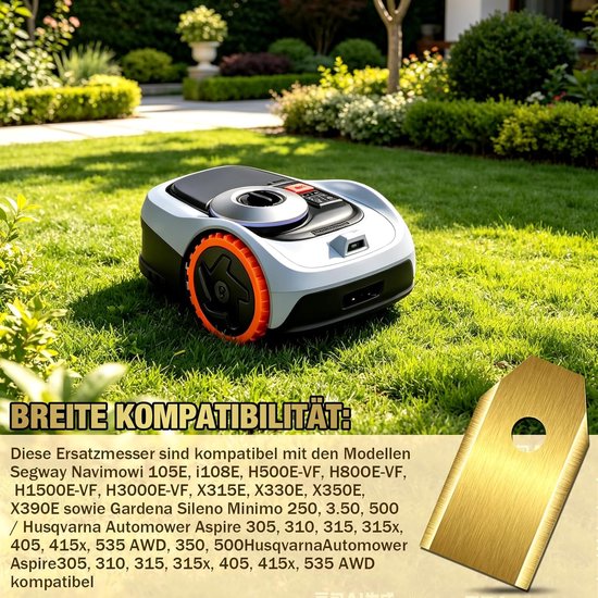 36 stuks vervangende messen - RVS messen - geschikt voor Segway Navimow robotmaaiers zoals de i105E, i108E, H1500E-VF, H3000E-VF, X315E, X330E en Gardena Sileno Minimom, Husqvarna en andere accessoires voor tuinmaaiers van Merkloos	 — afbeelding 3