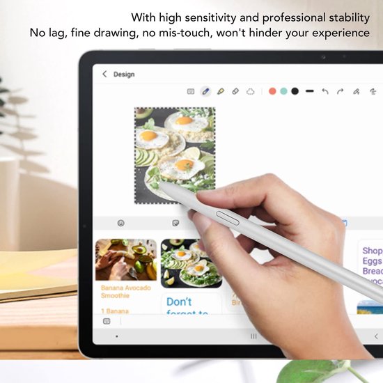 Allecto - Stylus Pen voor Galaxy Tab S7 - Vervangende Pen - Responsief en Duurzaam - Zilver - Geschikt voor Tab S7/S7 Plus - Perfecte Pasvorm — afbeelding 5