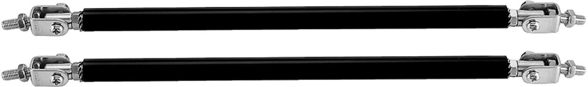 Allecto - Frontsplitter Steunstangen - Verstelbare Diffusor Trekstangen - Zwart - Auto Bumper Bar Strut - Universele Pasvorm - 20 Cm