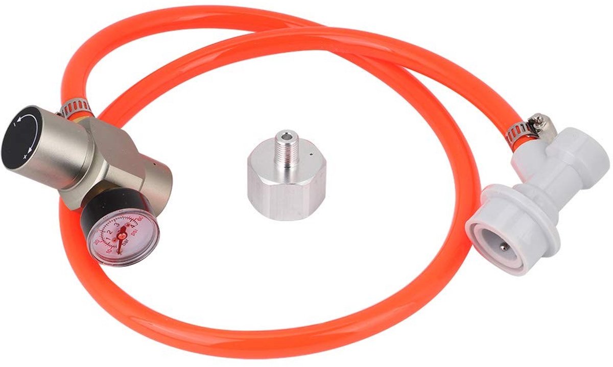 Allecto CO2 Mini Gas Regulator Draagbare CO2 Oplader Handige adapter met manometer Roestvrij staal Geschikt voor sodastream Ideaal voor