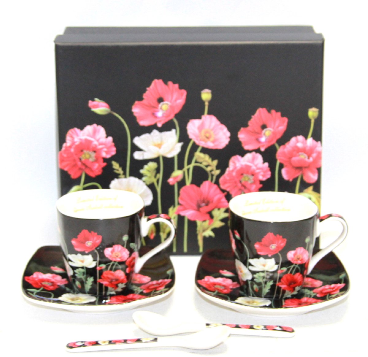 Espressokopjes porseleinen set met borden Queen Isabell W9PB06-09510