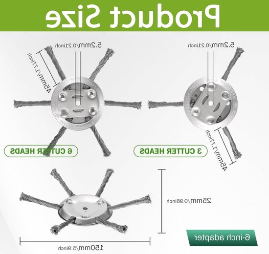 Onkruidborstel - Grastrimmerkop Bosmaaier - Onkruid Verwijderen - Gedraaide Draden - 6 Blades - Niet gespecificeerd — afbeelding 5