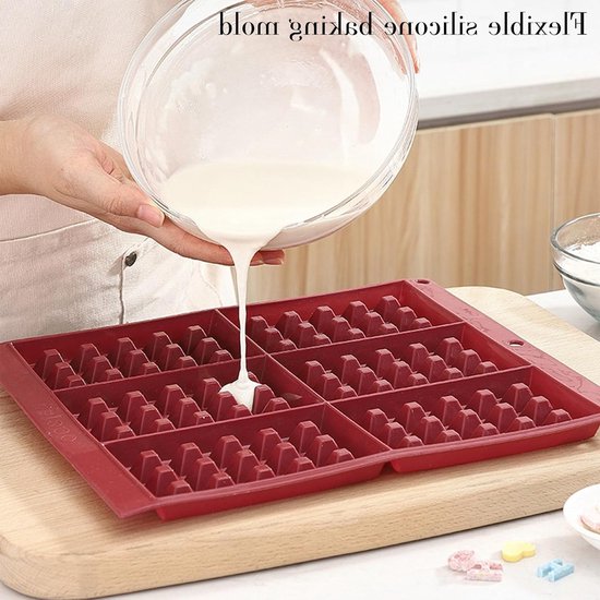 Siliconen Wafelvormen voor Hartvormige en Vierkante Taarten en Koekjes met Goede Antiaanbaklaag van Merkloos — afbeelding 3