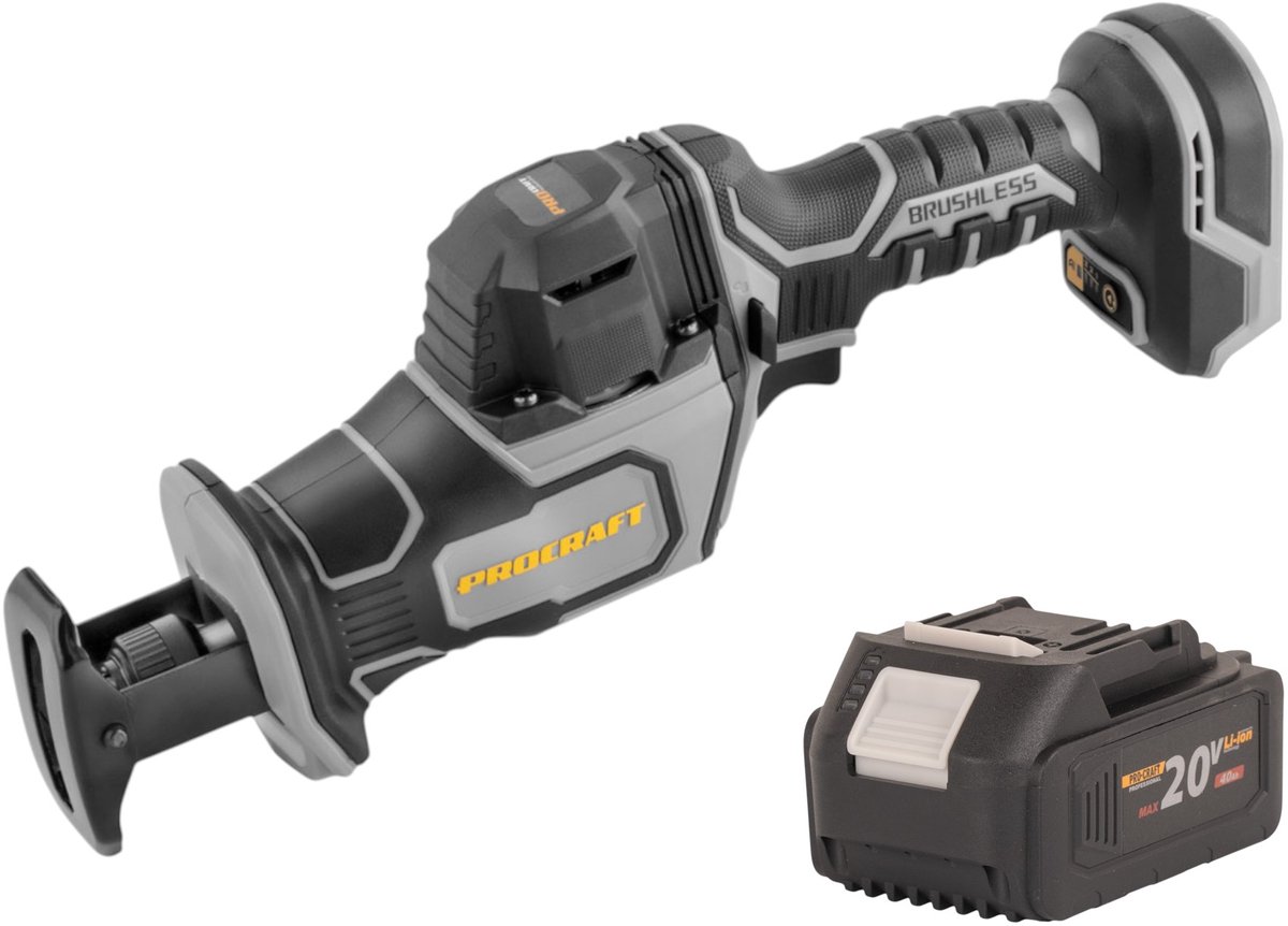Procraft Industrial RS20Abb reciprozaag 20 V borstelloos + 1x accu 4,0 Ah - zonder oplader