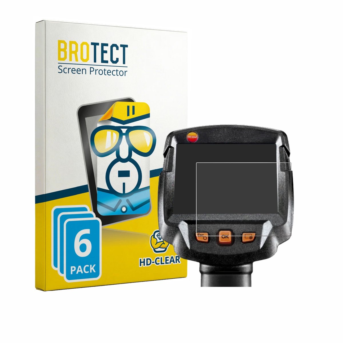BROTECT - Screenprotector voor Testo 872 - Folie Beschermfolie transparant 6 Stuks