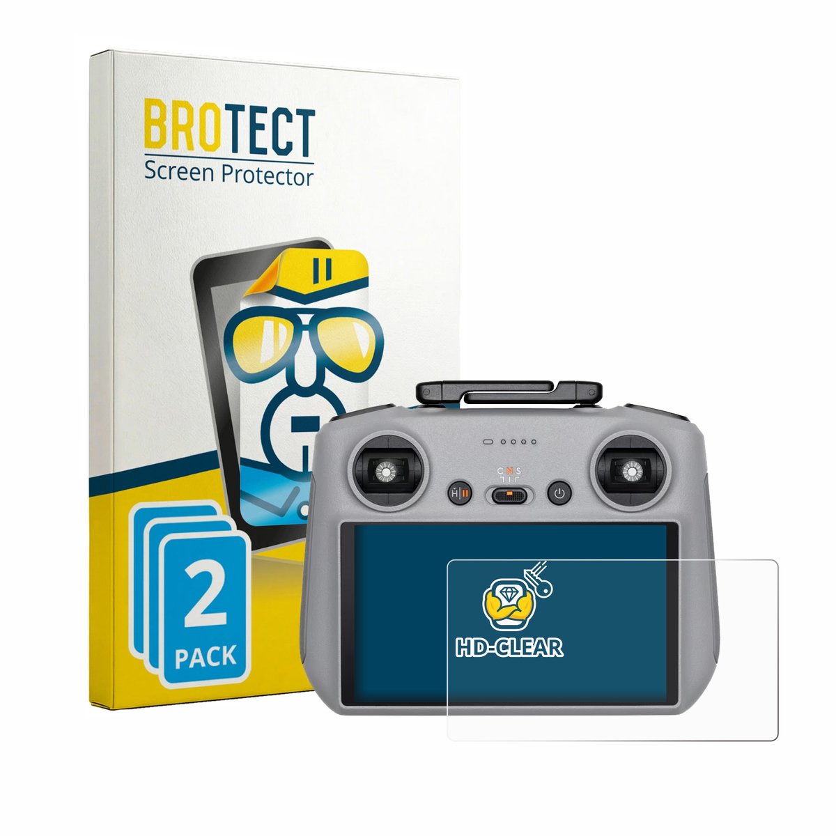 BROTECT - Screenprotector voor DJI RC 2 2025 - Folie Beschermfolie transparant 2 Stuks