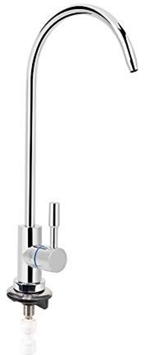 Allecto - RO Faucet - Waterfilter Kraan - 360 Graden Draaibaar - Mini Swan Neck - Onderbouw - Roestvrij Staal - Geschikt voor Reverse Osmosis Syste...