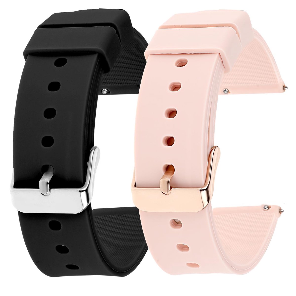 Allecto - Silicone Horlogeband - Waterdicht en Zacht - 18mm, 20mm, 22mm - Zwart met Gesp - Sporthorloge - Geschikt voor Diverse Horlogemodellen