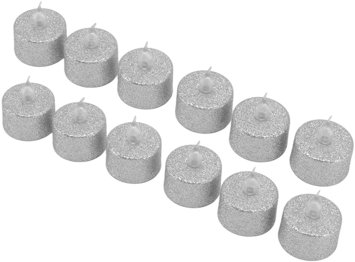 Allecto - LED Theelichten - Vlamloze Kaarsen - Veilig en Batterij Aangedreven - 12 Stuks - Decoratie voor Feesten - Ideaal voor Binnen en Buiten - Wit