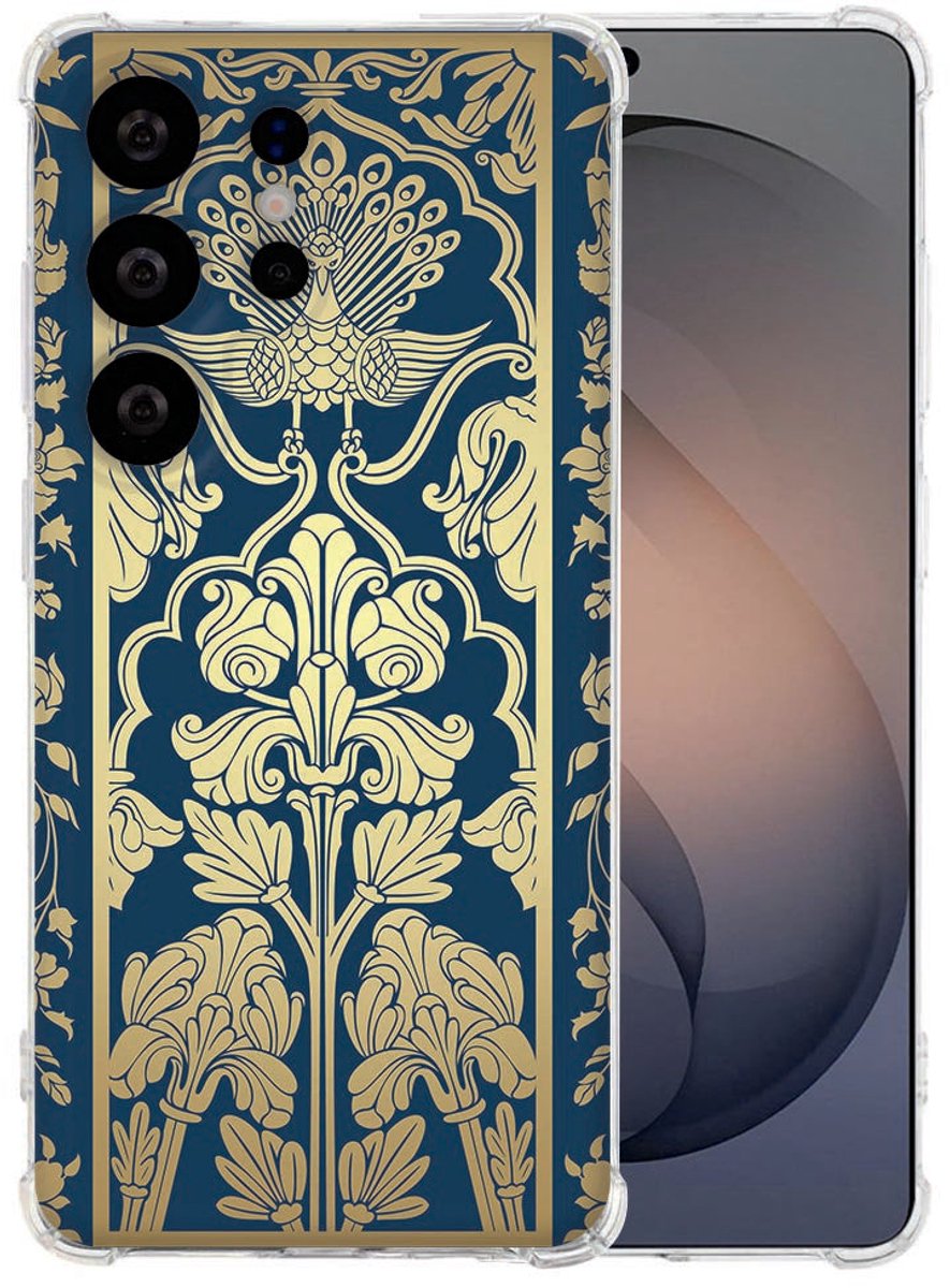 Samsung Galaxy S26 Ultra Flexibele back cover Beige Flowers Valbestendig