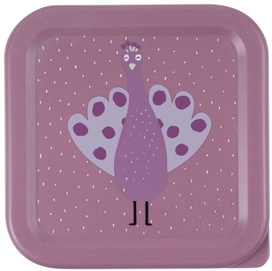 Trixie Set de 3 boîtes à goûter – Mrs. Peacock – Boîte à goûter 3 pièces – Facile à ouvrir – Idéal pour les enfants