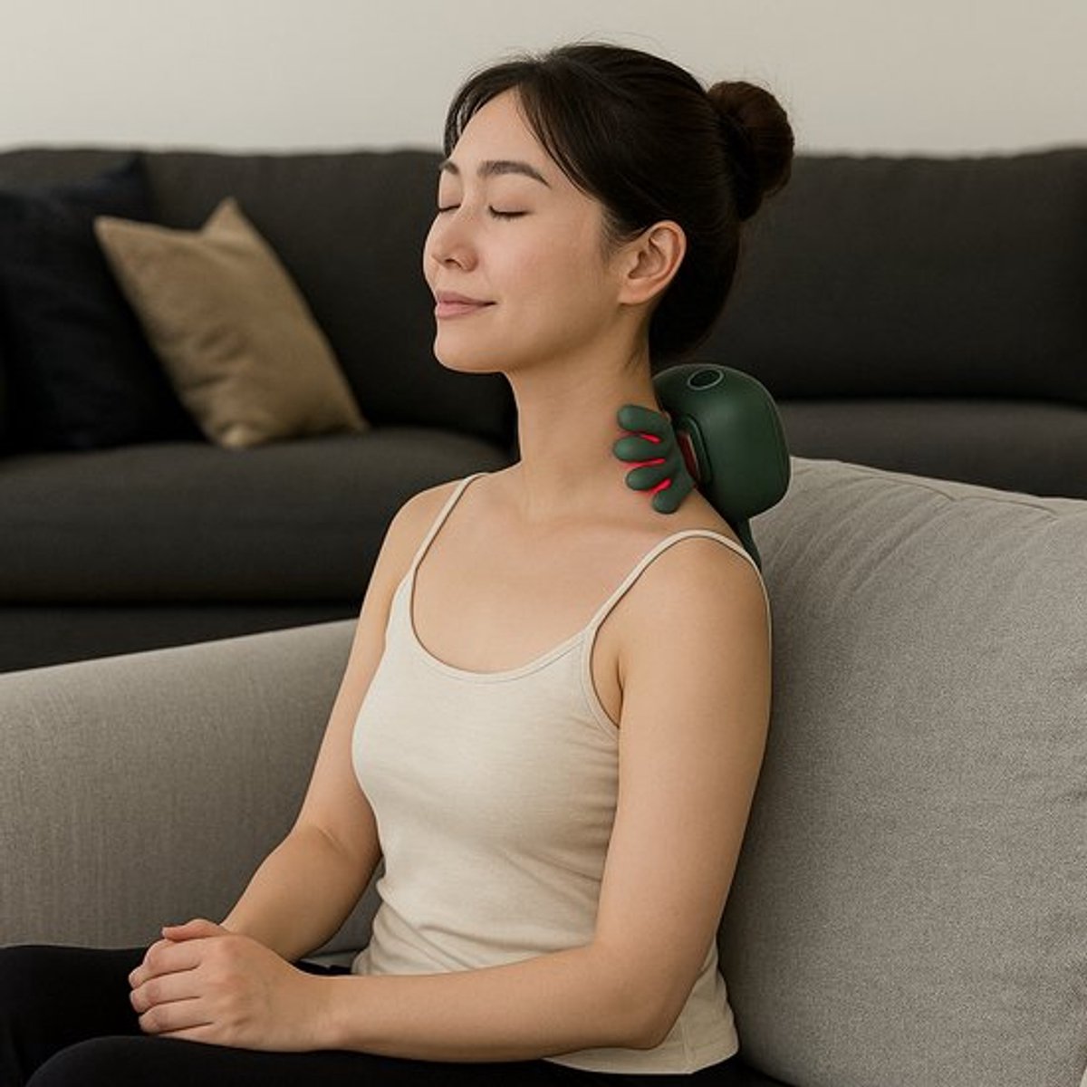 Nekmassage Draadloos Shiatsu Massagekussen met Warmte - afbeelding 2