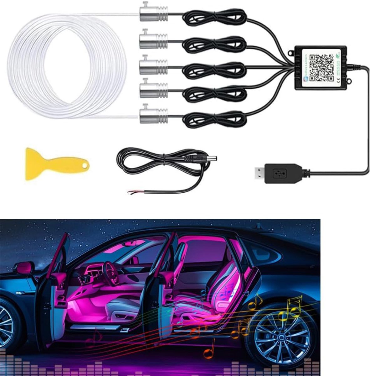 CLGP® Auto Interieur Verlichting - Led Strip Auto – RGB