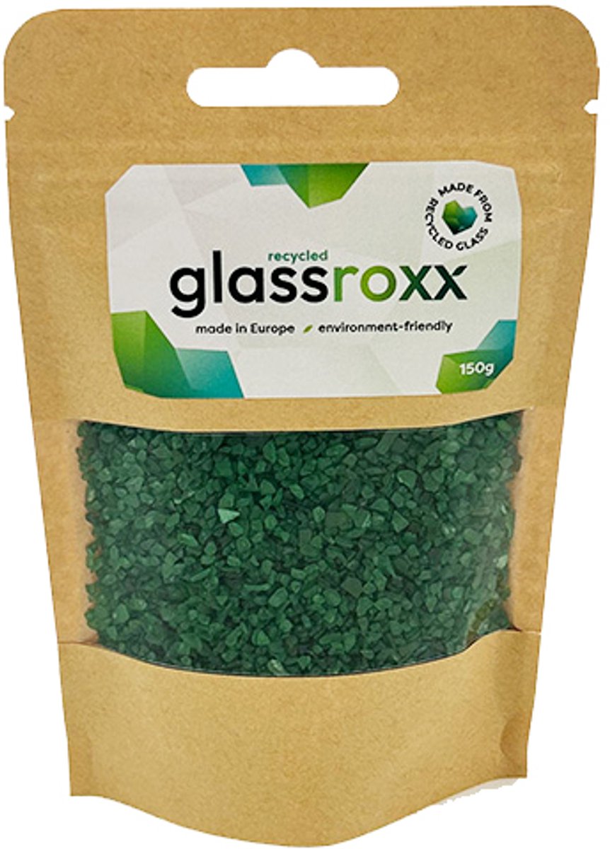 Jesmonite glasgranulaat GlassRoxx Small 150gr loofgroen creatief.