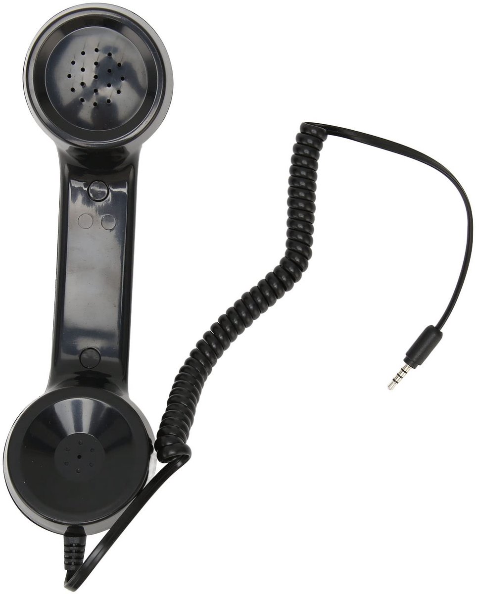 ZEYNOMAX- Telefoonhoorn Retro - Bedrade Handset - 3,5mm Aansluiting - Anti-straling Ontwerp - Uitstekende Geluidskwaliteit - Opgerold Snoer 1m - Telefoonontvanger