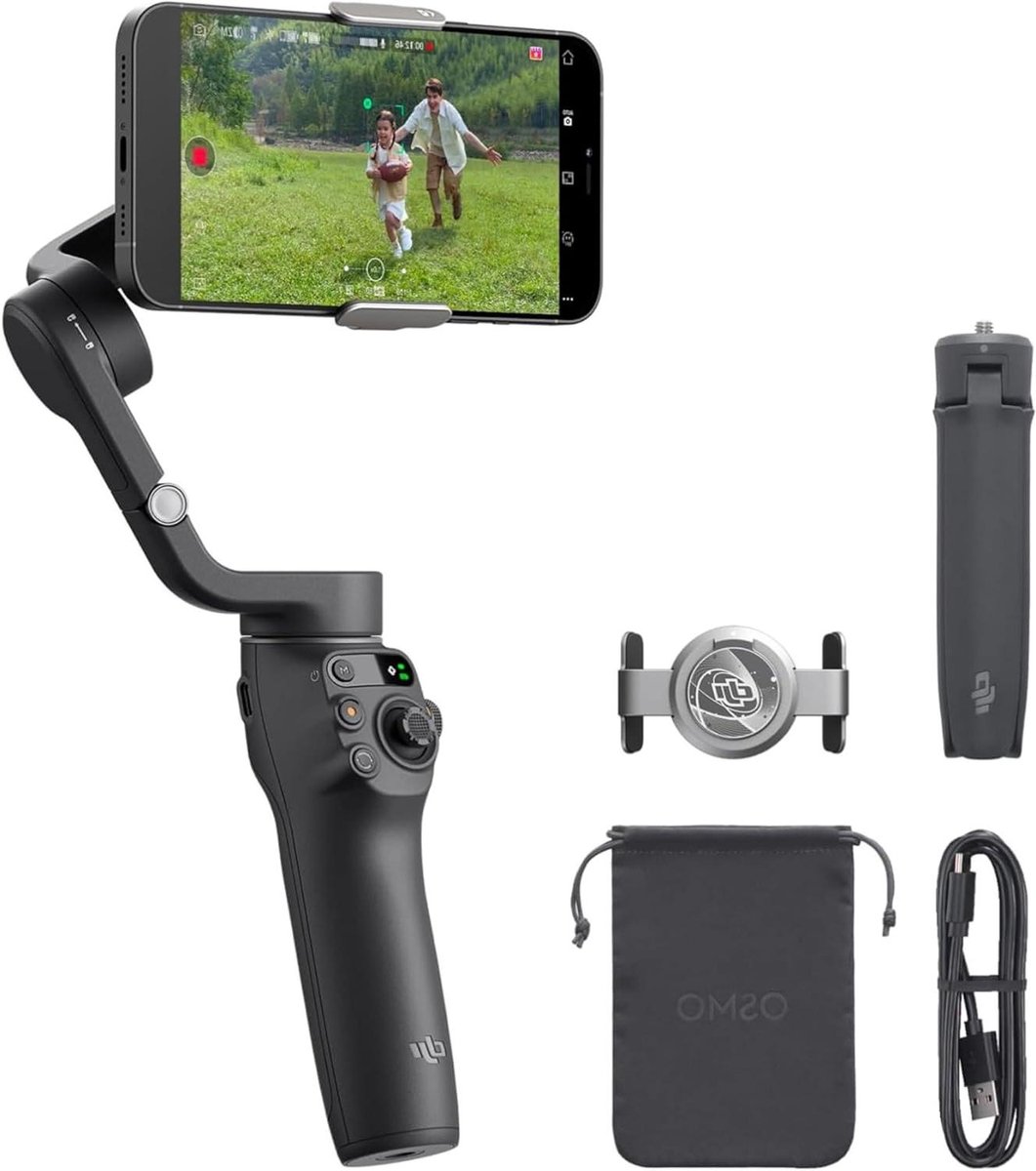 Smartphone Stabilisator - Mobiele Gimbal - Video Opnames Maken - Geïntegreerde Uitschuifarm - 305 Gram - Grijs