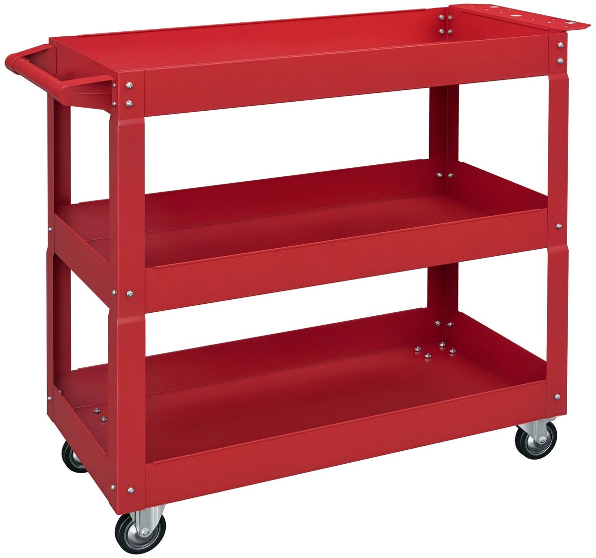 VIVERO - Gereedschapskar - Gereedschapskast - Gereedschapskist - Kar op wielen - Trolley - Robuuste werkplaatswagen op wieltjes - Kleur rood