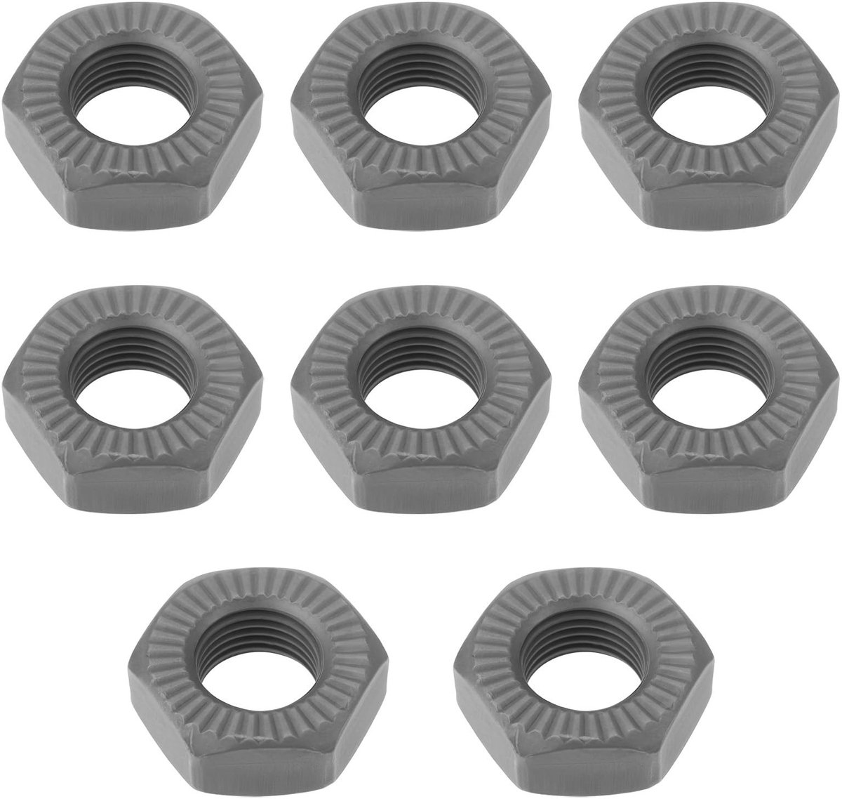 JHUBERS- Fietsmoeren 3/8" - 8 Stuks - Roestvrij Staal - Duurzaam - Voor- en Achteras - Geschikt voor Mountainbikes/Racefietsen - Asmoeren