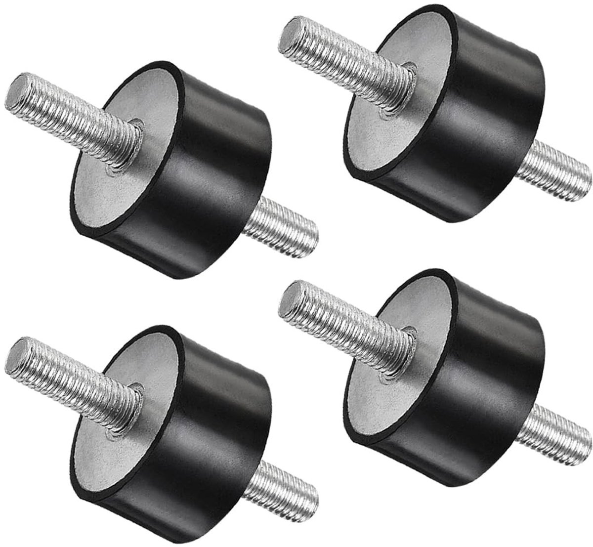 JHUBERS- Schokdemper Rubber - 4 Stuks - Trillingsdemper - Antivibratie Isolator - Montage Beugels - Hoogwaardige Materialen - Zwart/Roestvrij Staal
