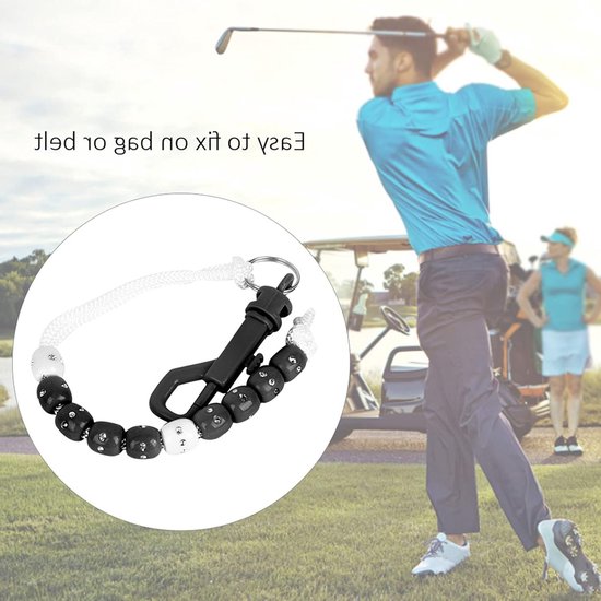 Golf Score Teller met Golf Parels, Nylon Score Counter voor Scheidsrechters en Golfers, Inclusief Kunststeen, Zwart en Roze Accessoires van GOLF — afbeelding 3