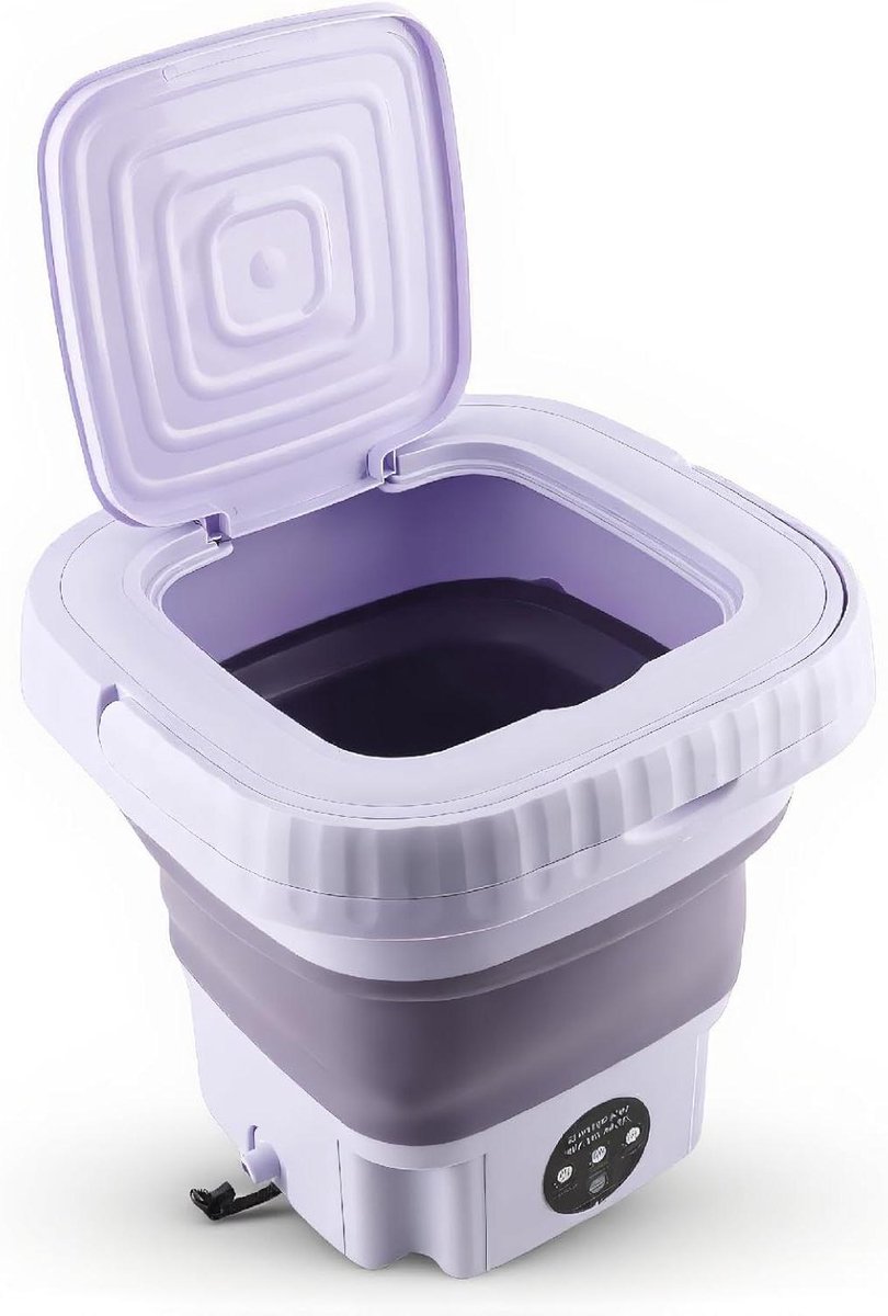 Draagbare Wasmachine Mini Emmer Kleding Wassen Opvouwbaar Ontwerp 11 Liter Capaciteit Wit