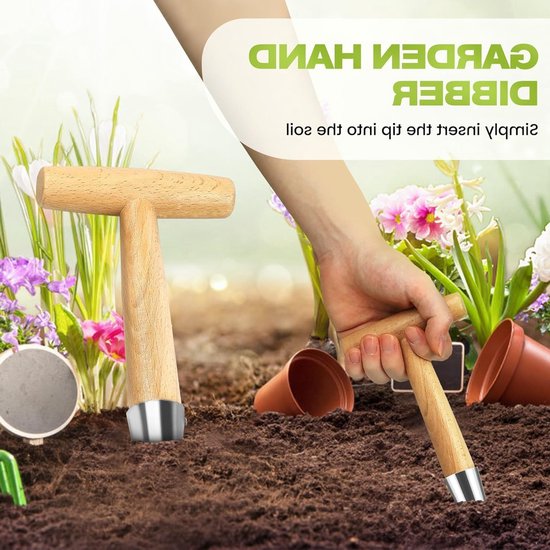 Bloembollen planten met T-handvat, handige planttool voor bloembollen, uienplanten en tuinieren van bloemen en groenten — afbeelding 3