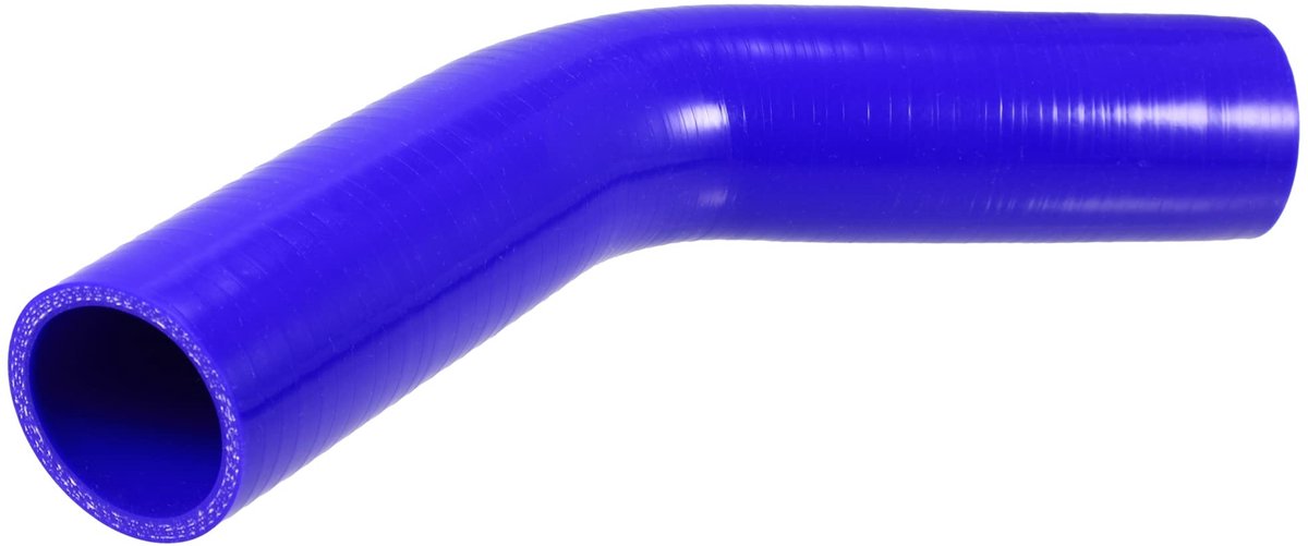 Dailygoods- Silicone Slang 45 Graden Bocht - Universeel - 45mm Binnendiameter - 5mm Dikte - Blauw - Schokbestendig Materiaal - Koelslang