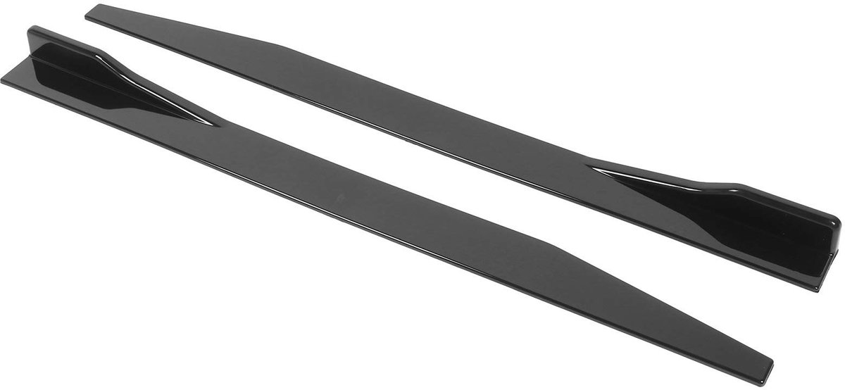 Dailygoods- Zijrok Professionele Kwaliteit - Auto-zijrok - Splitter Lip - Winglet Diffuser - Universeel 120cm - Glanzend Zwart