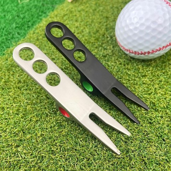 SnelShoppen - 2 Stuks Golfbal Forks, Turf Herstel Tool van Duurzaam Zinklegering voor Onderhoud van Golfbanen, Compatibel met Divot Tools voor Golf van Snelshoppen — afbeelding 3