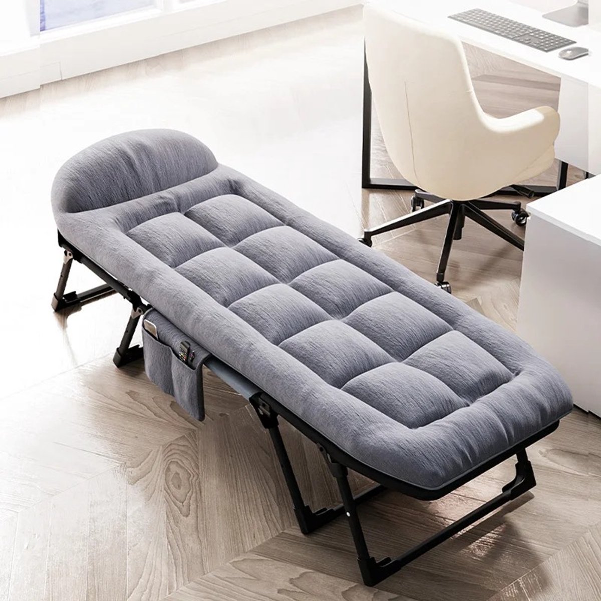 Dailygoods Campingbed met matras, kantoorslaapbed, opklapbed breedte 65 cm logeerbed met opbergtas voor volwassenen tuin