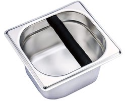 Dailygoods- Knock Box - Roestvrij Staal - Koffie Afval Emmer - 10cm - Duurzaam - Antislip Handvat - Hoge Kwaliteit - Espresso Afvalbak