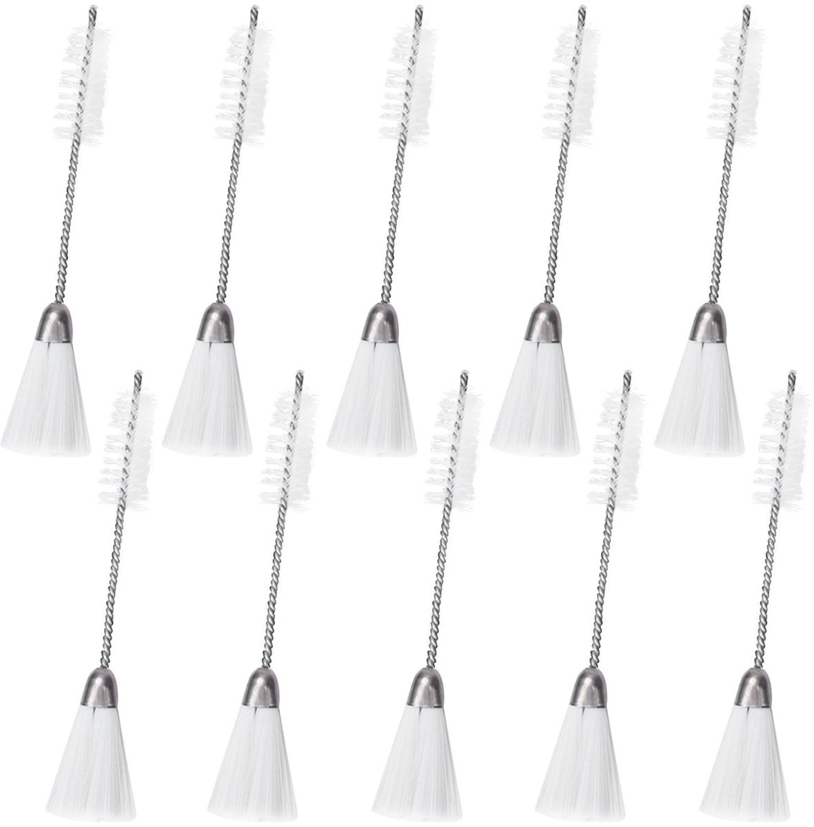 Dailygoods- Reinigingsborstel 10st/set - Naaimachine/Toetsenbord - Dubbelzijdige Borstelharen - Gemakkelijk te Gebruiken - Voor Thuis/Auto - 5,7 Inch Lengte - Borstelset
