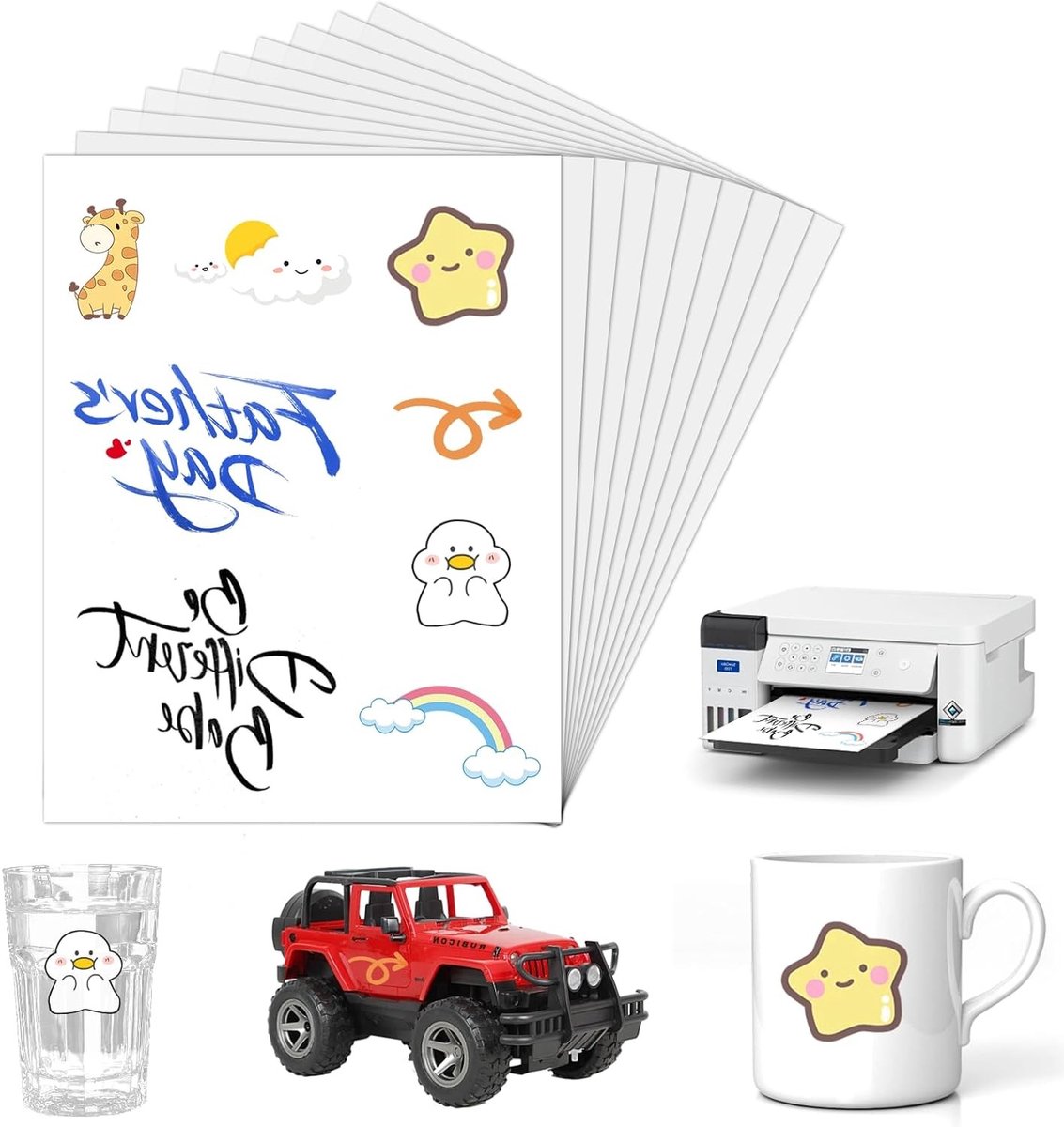 Water Slide Film voor Laserprinters - 10 Vellen Transparante Waterslide Film A4 voor Keramiek, Glas en Plastic Modelbouw