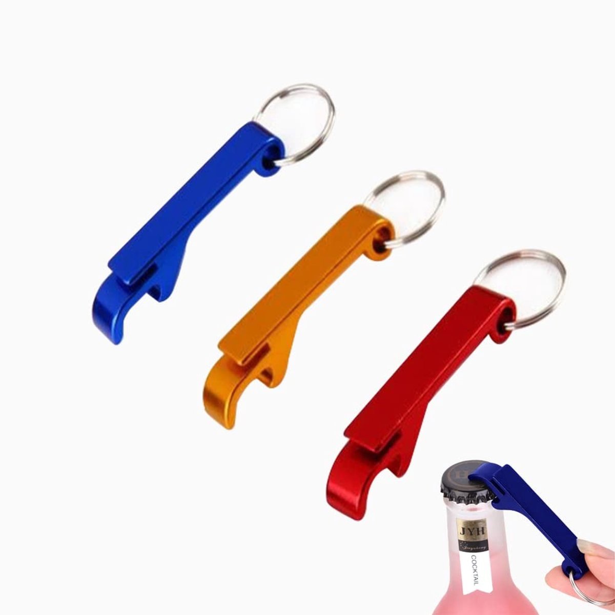 SMOAKEZ- Bierflesopener 3 Stuks - Sleutelhanger Flesopener - Sleutelhanger Bieropener - Duurzaam Aluminium - Gepersonaliseerd Ontwerp - Lange Levensduur