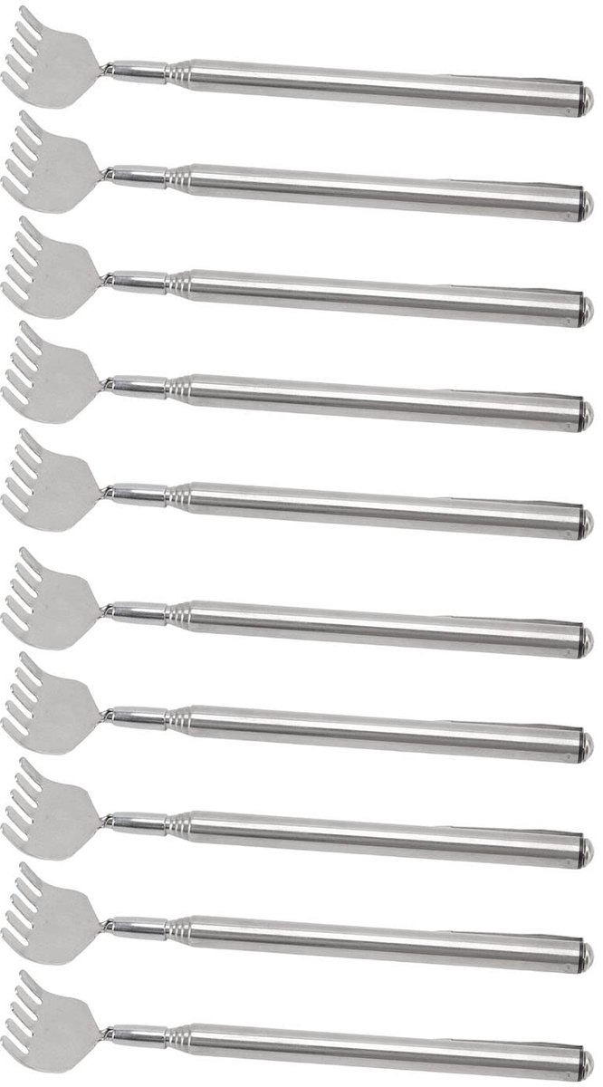 Dailygoods- Ruggenkrabber Uitschuifbaar - Telescopische Handgreep - Opvouwbaar - Draagbaar - Voor Jeukverlichting - Metalen Constructie - Backscratcher